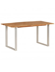 Tavolo da Pranzo 154x80x76 cm in Legno Massello di Acacia