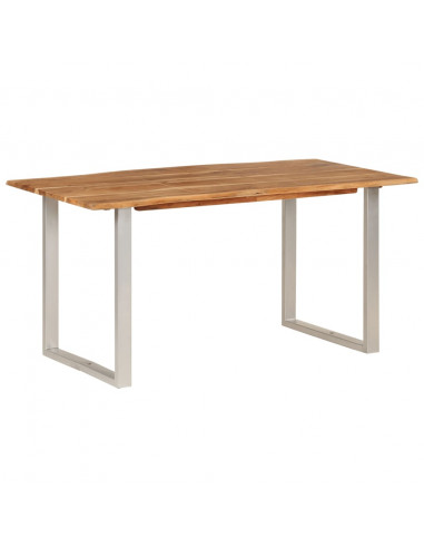 Tavolo da Pranzo 154x80x76 cm in Legno Massello di Acacia