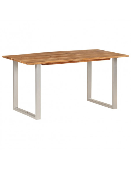 Tavolo da Pranzo 154x80x76 cm in Legno Massello di Acacia
