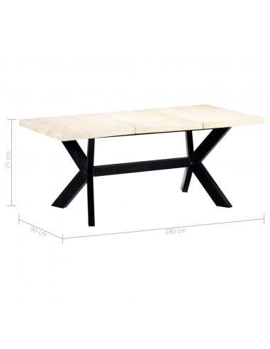 Tavolo da Pranzo 180x90x75 cm in Legno Massello di Mango