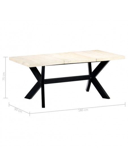 Tavolo da Pranzo 180x90x75 cm in Legno Massello di Mango