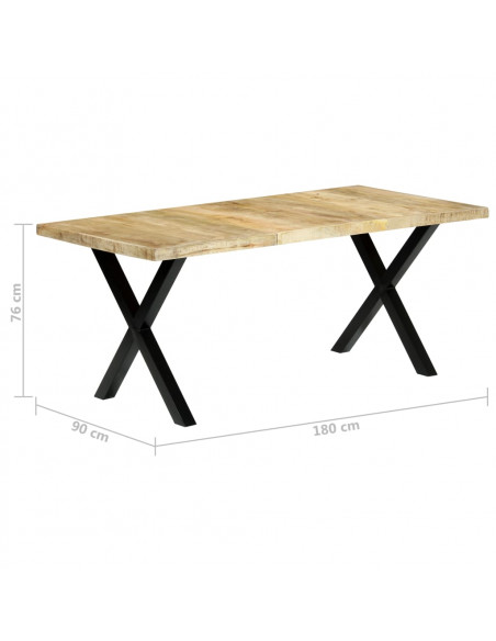 Tavolo da Pranzo 180x90x76 cm in Legno Massello di Mango