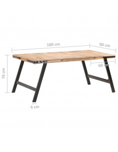 Tavolo da Pranzo 180x90x76 cm in Legno Massello di Mango