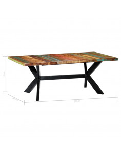 Tavolo da Pranzo 200x100x75 cm in Legno Massello di Recupero