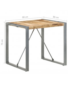 Tavolo da Pranzo 80x80x75 cm in Legno di Mango Grezzo