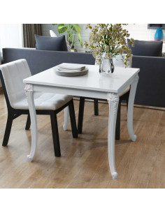 Tavolo da Pranzo 80x80x76 cm Bianco Lucido