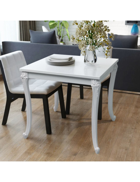 Tavolo da Pranzo 80x80x76 cm Bianco Lucido