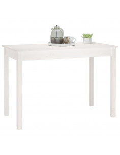 Tavolo da Pranzo Bianco 110x55x75 cm in Legno Massello di Pino