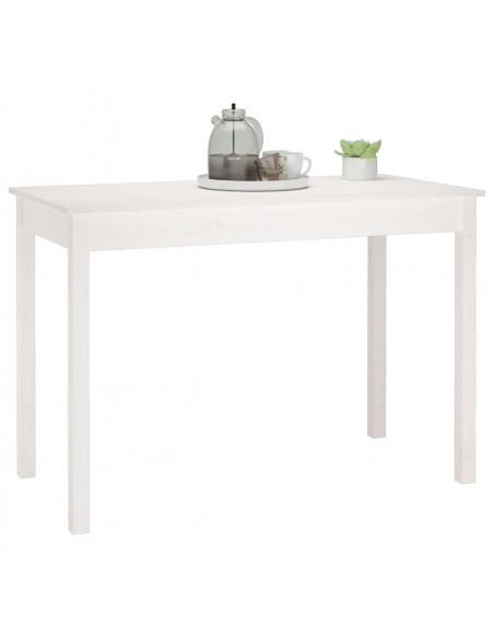 Tavolo da Pranzo Bianco 110x55x75 cm in Legno Massello di Pino