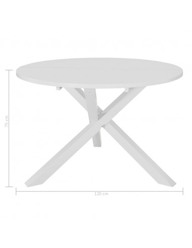 Tavolo da Pranzo Bianco 120x75 cm in MDF