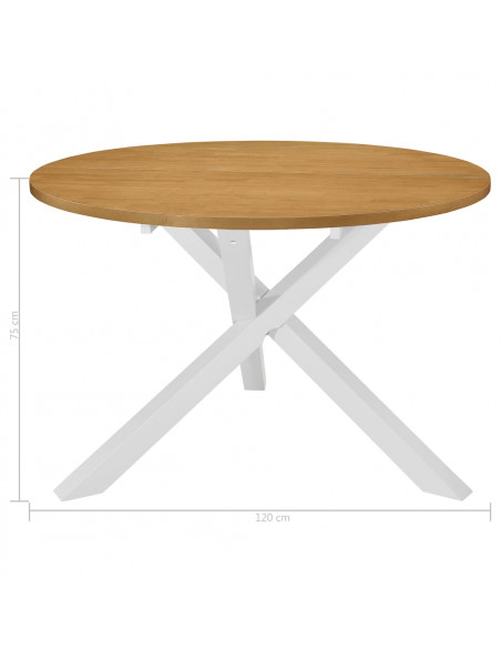 Tavolo da Pranzo Bianco 120x75 cm in MDF
