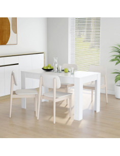 Tavolo da Pranzo Bianco 140x74,5x76 cm in Legno Multistrato
