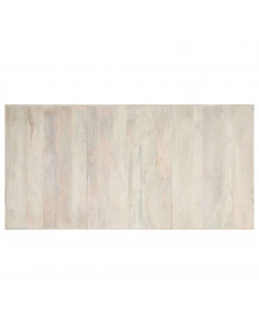 Tavolo da Pranzo Bianco 200x100x75 cm Legno Massello di Mango