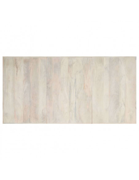 Tavolo da Pranzo Bianco 200x100x75 cm Legno Massello di Mango