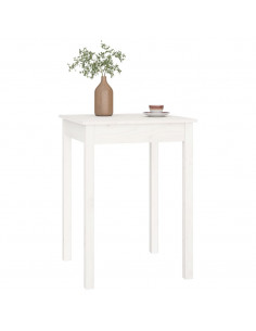 Tavolo da Pranzo Bianco 55x55x75 cm in Legno Massello di Pino