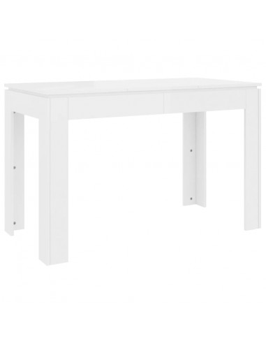 Tavolo da Pranzo Bianco Lucido 120x60x76 cm Legno Multistrato