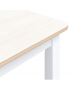 Tavolo da Pranzo Bianco Marrone 114x71x75cm Massello di Hevea