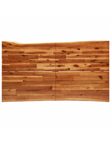 Tavolo da Pranzo Bordi Vivi 140x80x75 cm Legno Massello Acacia