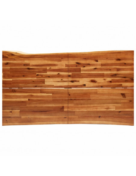 Tavolo da Pranzo Bordi Vivi 140x80x75 cm Legno Massello Acacia