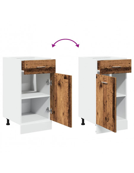 Mobile con Cassetto Legno Antico 40x46x81,5cm Legno Multistrato