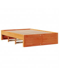 Giroletto senza Materasso con Cassetti Marrone Cera 140x190 cm 2