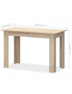 Tavolo da Pranzo e Panche 3 pz in Legno Multistrato Rovere