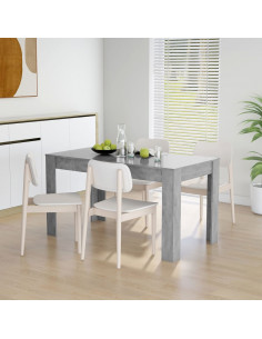 Tavolo da Pranzo Grigio Cemento 140x74,5x76cm Legno Multistrato