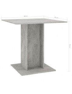 Tavolo da Pranzo Grigio Cemento 80x80x75 cm Legno Multistrato