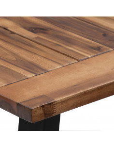 Tavolo da Pranzo in Legno Massello di Acacia 180x90 cm