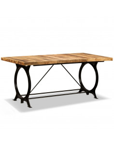 Tavolo da Pranzo in Legno Massello di Mango Grezzo 180 cm
