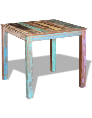 Tavolo da Pranzo in Legno Massello di Recupero 80x82x76 cm