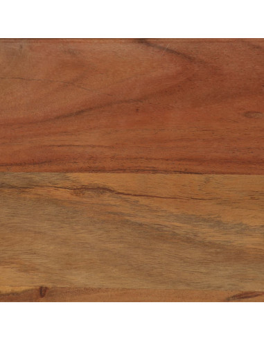 Tavolo da Pranzo in Massello d'Acacia e Acciaio 120x60x76 cm