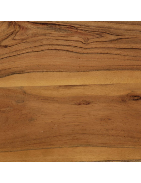 Tavolo da Pranzo in Massello d'Acacia e Acciaio 75x75x76 cm