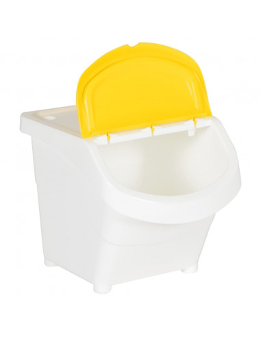 Cestini per Rifiuti Impilabili con Coperchi 3pz Bianchi PP 78 L