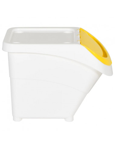 Cestini per Rifiuti Impilabili con Coperchi 3pz Bianchi PP 78 L