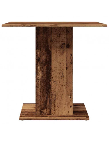 Tavolo da Pranzo Legno Antico 80x80x75 cm in Legno Multistrato