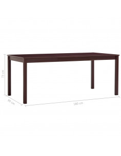 Tavolo da Pranzo Marrone Scuro 180x90x73 cm in Legno di Pino