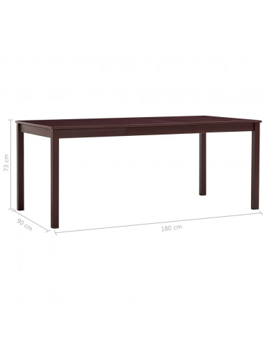 Tavolo da Pranzo Marrone Scuro 180x90x73 cm in Legno di Pino