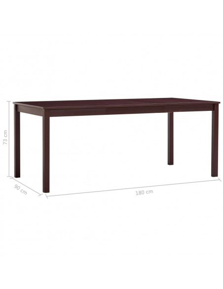 Tavolo da Pranzo Marrone Scuro 180x90x73 cm in Legno di Pino