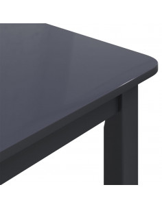 Tavolo da Pranzo Nero 114x71x75cm in Legno Massello di Hevea