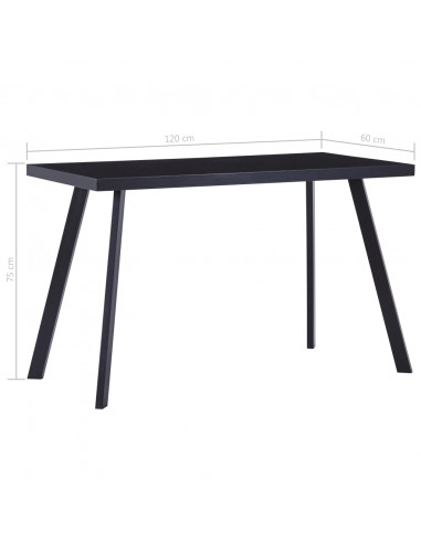 Tavolo da Pranzo Nero 120x60x75 cm in Vetro Temperato