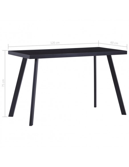 Tavolo da Pranzo Nero 120x60x75 cm in Vetro Temperato