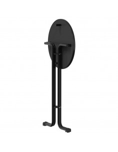 Tavolo da Pranzo Nero Ø60x110 cm Legno Multistrato e Acciaio