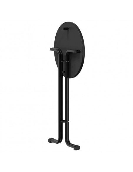 Tavolo da Pranzo Nero Ø60x110 cm Legno Multistrato e Acciaio