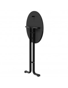 Tavolo da Pranzo Nero Ø70x110 cm Legno Multistrato e Acciaio