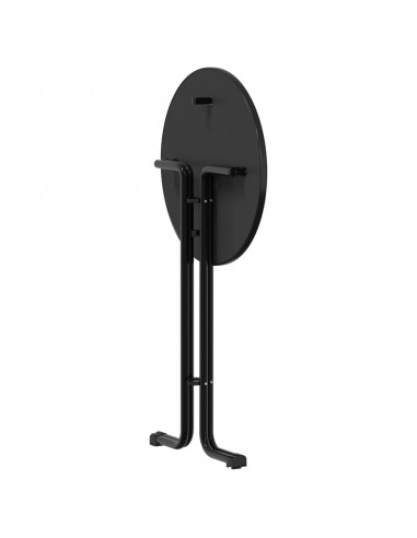 Tavolo da Pranzo Nero Ø70x110 cm Legno Multistrato e Acciaio