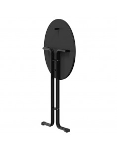 Tavolo da Pranzo Nero Ø80x110 cm Legno Multistrato e Acciaio