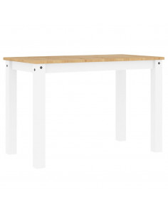 Tavolo da Pranzo Panama Bianco 117x60x75 cm Legno Massello Pino