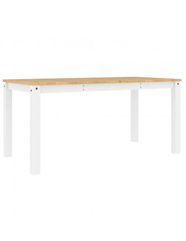 Tavolo da Pranzo Panama Bianco 160x80x75 cm Legno Massello Pino