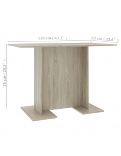 Tavolo da Pranzo Rovere Sonoma 110x60x75cm in Legno Multistrato